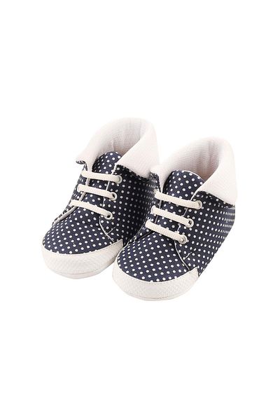 Bebiccino Polka Dot Collar İlkadım Shoes Navy Blue