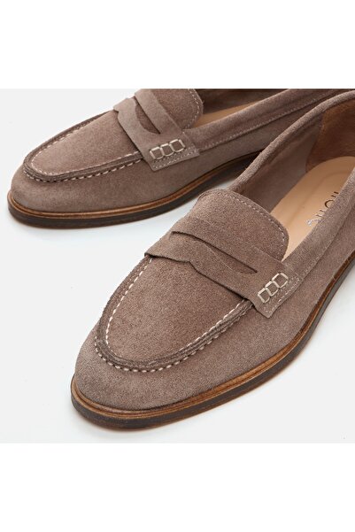 Hotiç Genuine Leather Beige Women's Loafer