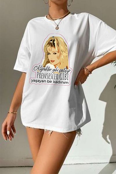 WELLOCE Seda Sayan Bask l Oversize Penye T shirt Fiyat Yorumlar Trendyol
