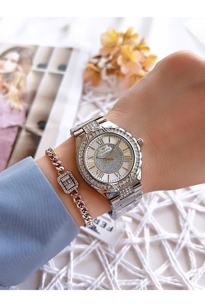 FERRO Silver Color Non-Tarnish Color-Tossing 3 Atm Waterproof Special Design Women's Wristwatch EFL21285A
