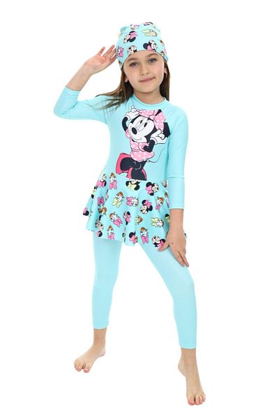 ÖYKÜ KİDS Beaded Girl's Stylish Swimsuit with Skirt Detail