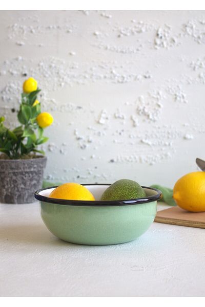 Elifle 14cm Enamel Bowl - Multi-Purpose for Salad, Soup and Snack Bowl