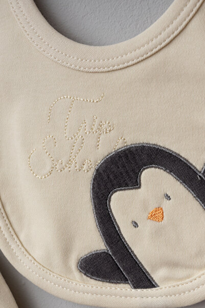 Bebitof 100% Cotton Trolley Penguin Patterned 10 Piece Boxed Newborn Hospital Discharge Set Bbtf.Trn.10