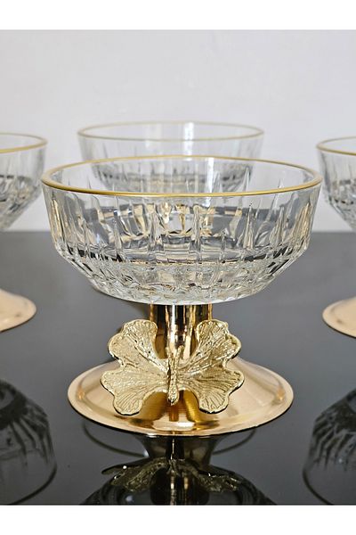 atabey home 6-Piece ROUND GOLD BOWL BUTTERFLY LEGS FREEZER & CANDY SHOWER & PRESENTATION & CHEST