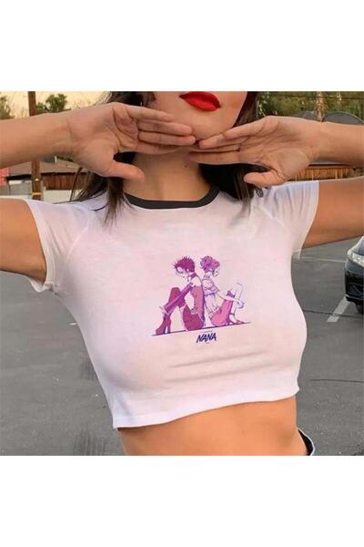 GALAXYBUTIQUE Anime Nana Kısa Kol  Crop