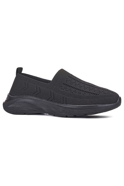 Allyup Balerini de damă din tricotaje negre - Pantofi flexibili, respirabili, cu model confortabil și ușor 01