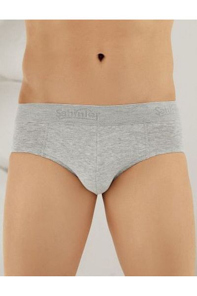 Şahinler Ανδρικό γκρι Lycra βαμβακερό εσώρουχο Lu sLip Me063 νέο