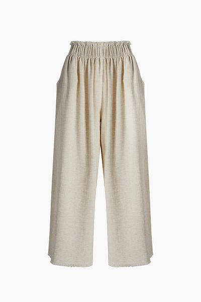 İKİKIZ Natural Palazzo Fabric Trousers