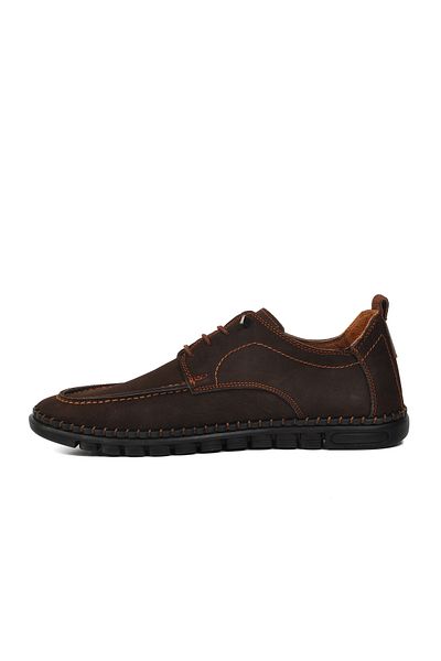 AYAKMOD Ανδρικά παπούτσια casual D2025 καφέ Nubuck από γνήσιο δέρμα