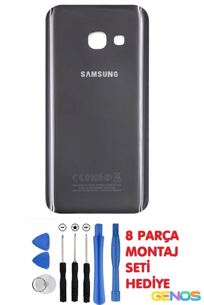 Genos Samsung Galaxy A5 2017 A520 Arka Kapak Pil Batarya Kapağı Siyah+  Monta...
