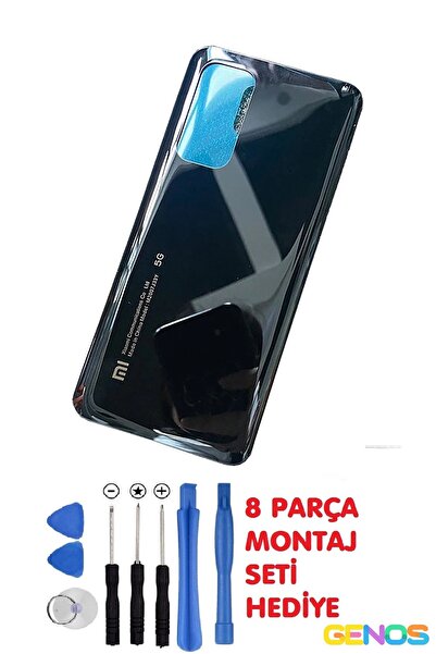 Genos Xiaomi Mi 10t / Mi 10t Pro Arka Cam Pil Kapağı Batarya Kapağı Siyah + M...