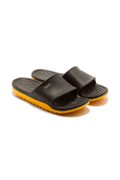 Twigy شبشب رجالي Tw Demba باللون الأسود والبرتقالي DD0566