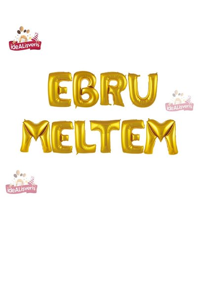 Bkmc 10 Harfli Kişiye Özel İsim Folyo Balonu  Doğum Günü  Folyo Balon Set 36c...