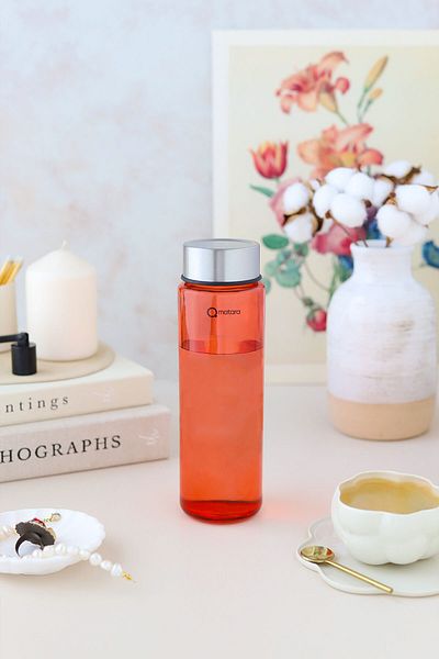 Qmatara 550Cc Premium Clear Red Glass Flask