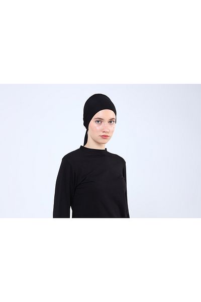 Ecardin Premium Black Tied Tape Bonnet - St 045