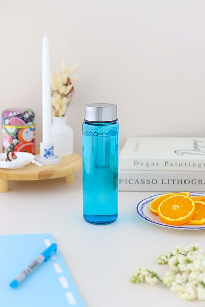 Qmatara 550Cc Clear Blue Glass Flask
