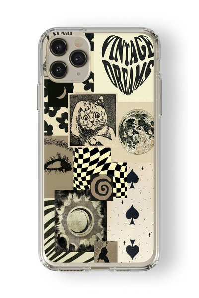 Multitronic حافظة شفافة مطبوعة بتصميم Vintage Dreams متوافقة مع هاتف iPhone 1...