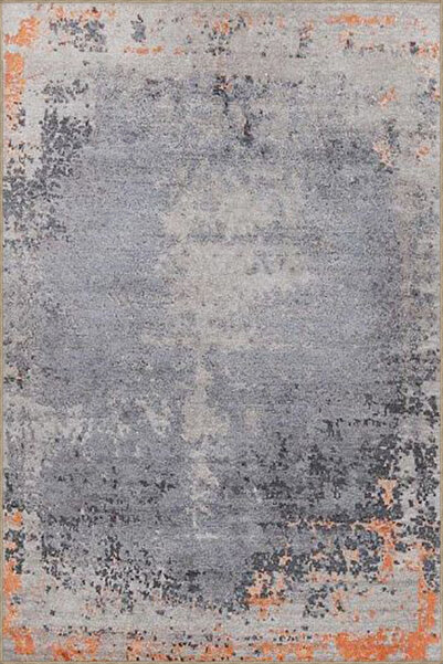 Rugs Modern Halı Turuncu ve Gri Etnik Modern Desenli Dokuma Taban miravip825