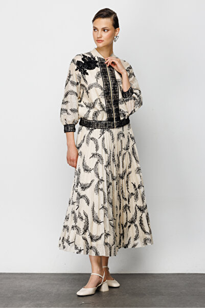 Nefeli Tül Dantel Detay Pilise Etekli Takım