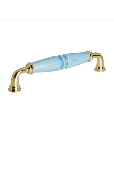 Porcellana Perla Porselen Kulp Dolap Çekmece Mobilya Mutfak- Kulbu -inci-128cm(12,8MM)-mavi -altın-stk2890
