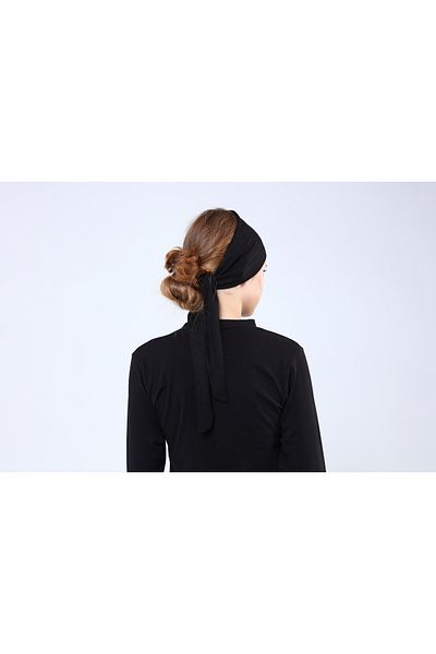 Ecardin Premium Black Tied Tape Bonnet - St 045