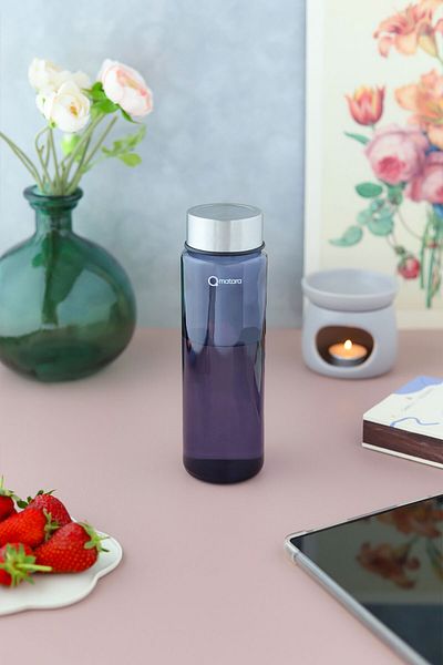 Qmatara Clear Smoked Glass Flask Premium 550 Cc