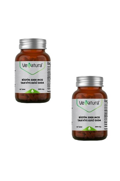 VeNatura Biotin 5000mcg - 90 Tablets X2 Milk Ampoule