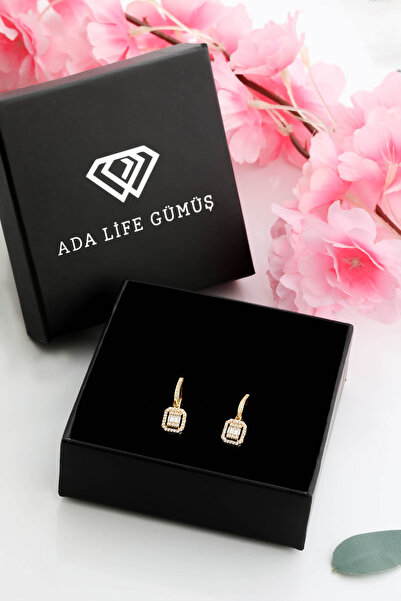 ADA LİFE GÜMÜŞ 925 Ayar Gümüş Gold Kadın Baget Küpe (ÖZEL KUTULU)