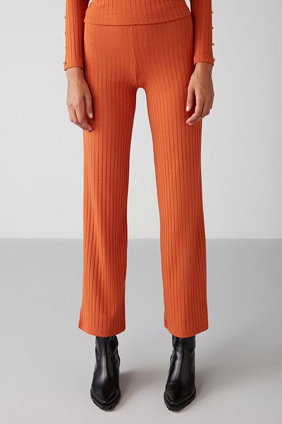 GRIMELANGE Erıka Damen-Hose mit elastischem Bund, ausgestellt, ziegelfarben