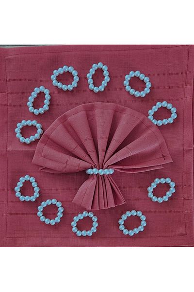 ZESA HOME Colber Fabric American Serving Napkin and Ring (12 Pieces)