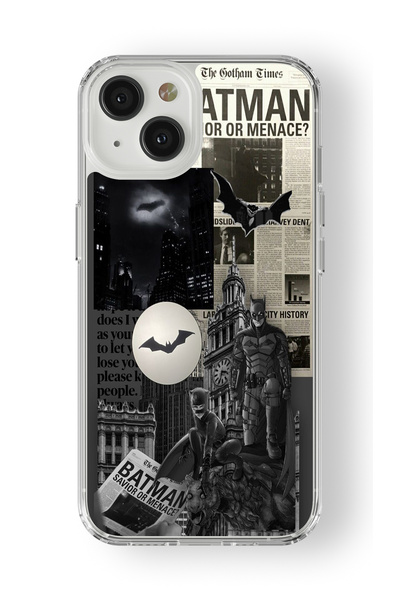 iPhone 13 Uyumlu Batman Tasarım Baskılı Şeffaf Kılıf