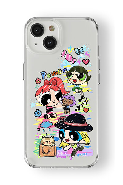 Multitronic iPhone 13 Compatible Powerpuff Girls 2 Design Printed Transparent...