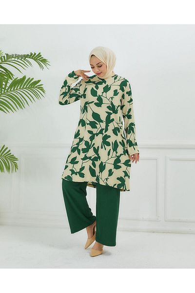 TUTUYA TEXTIL Bürümcük Fabric Leaf Patterned Double Set