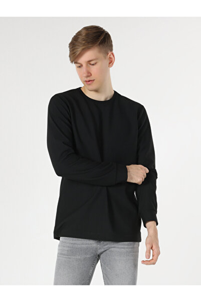Colin's Regular Fit Bisiklet Yaka Siyah Erkek Uzun Kol Tişört