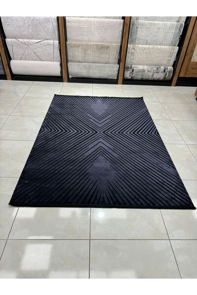DİLEK HALI SERRA 0703 B SİYAH  Sık Dokuma Salon Halısı. NEŞEM HALI