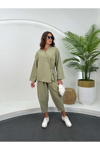 Elif Özbey Butik Khaki Casual Shalwar Set
