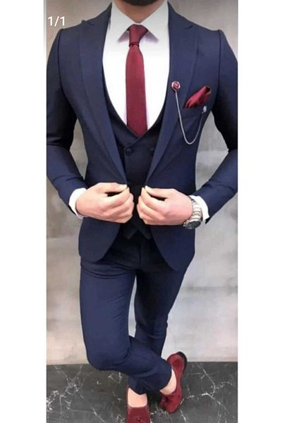 FRİYA Slim Fitted Vest Solid Color Suit