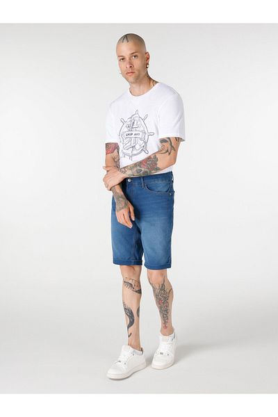 Colin's Regular Fit Mid Waist Navy Blue Men's Shorts Cl 1062639