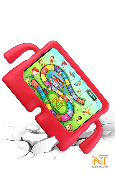 Nezih Case Apple Ipad Air 2 (2014) 9.7" Çocuklar Için Yumuşak Dokulu Standlı Silikon Kılıf
