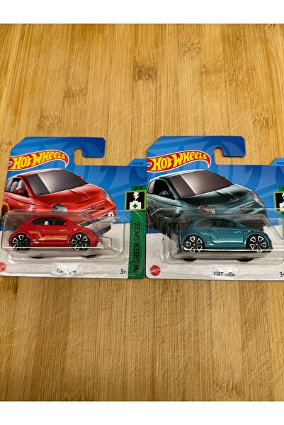 HOT WHEELS Fiat 500e Kırmızı ve Yeşil 2 Adet