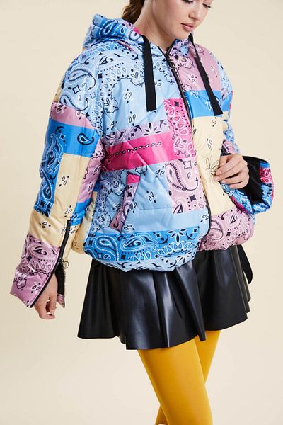 VERDA Palton scurt puf cu model