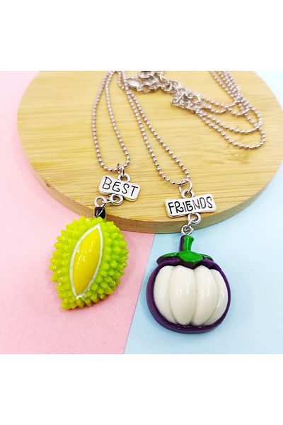 Şeker Ofisi Best Friends Bff 2 Piece Chain String Necklace Eggplant And Corn