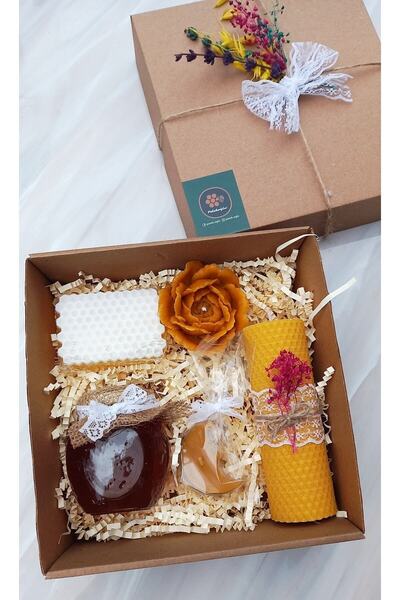 Petekoğlu Özel Tasarım Ham Bal (285gr) Balmumu Mum, Ballı Sabun Ay Tealight Ballı Sabun Beeswax Candle