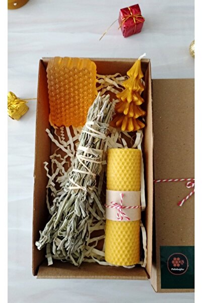 Petekoğlu Doğal Petek Balmuumu Mum Ada Çayı Tütsü Ballı Sabun Bal Mumu Mum Beeswax Candle