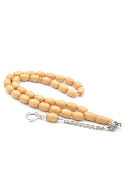 Murty99 Silver Plated Spike Capsule Cut White Catalin Rosary