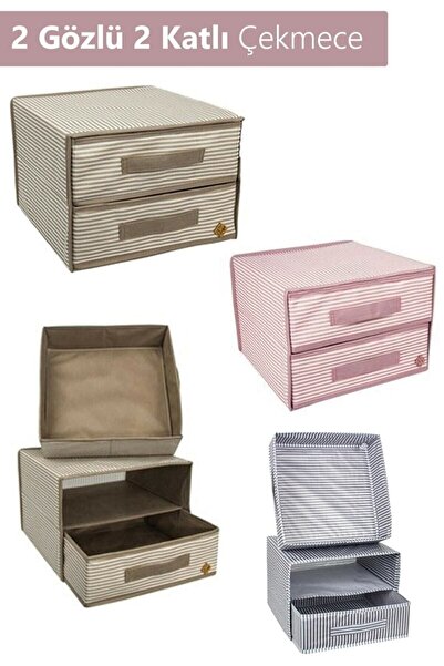 St Morritz Iki Bölmeli Çekmece 31x30x22 Cm Mavi