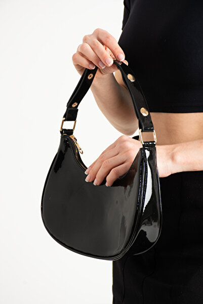 Reddington Geantă de umăr din piele lacuită Baguette strălucitoare pentru femei