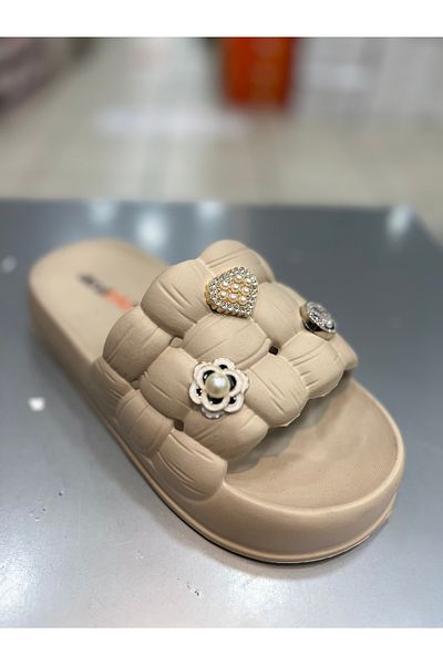 Akınal Bella Gathered Model Stoned Women's Slippers