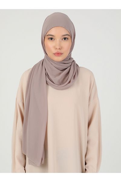 Ecardin Premium Hijab σιφόν υφασμάτινο σάλι - St 100 Dark Mink
