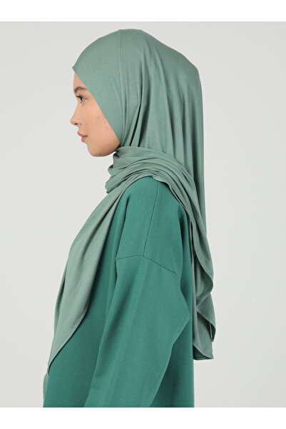 Ecardin Çağla Green Lycra Viscose Hijab Shawl - Ρυθμιζόμενο φερμουάρ St 099